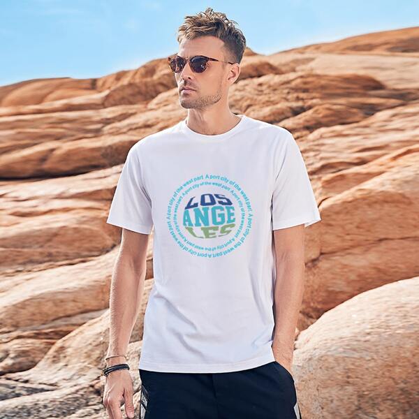 

Men Slogan Graphic Tee, White
