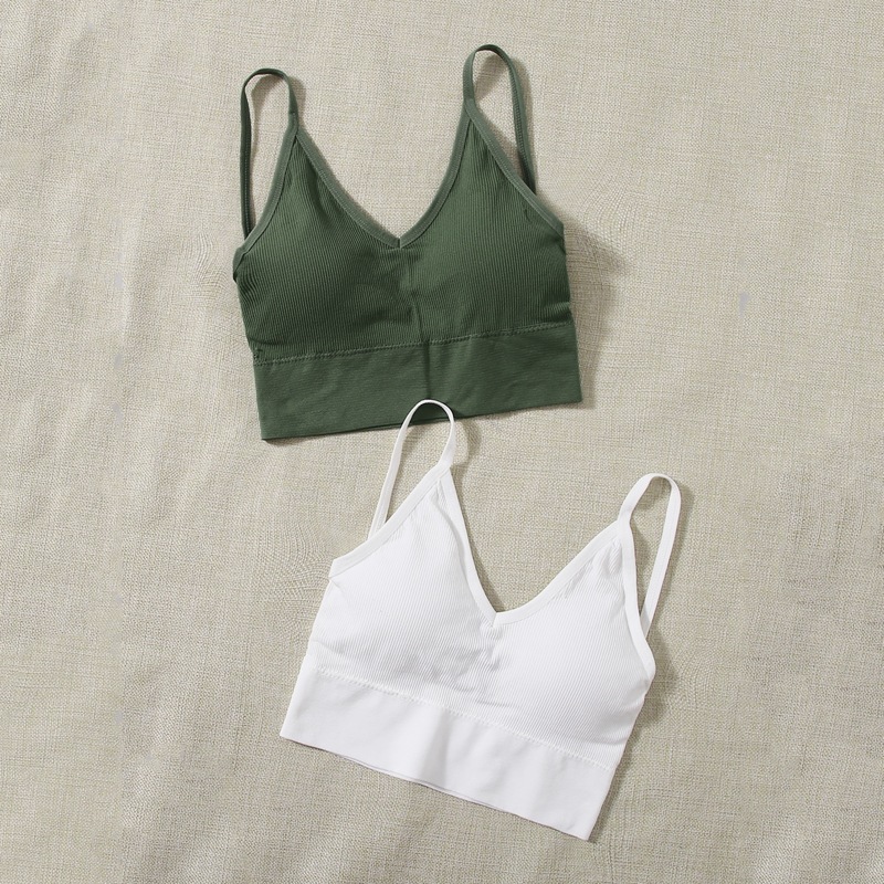

2pack Rib Bralette Set, Multicolor
