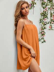Solid Cami Dress - Orange - View 2