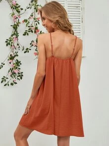 Solid Cami Dress - Burnt Orange - View 2