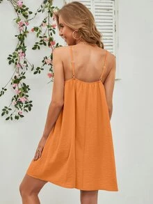 Solid Cami Dress - Orange - View 4