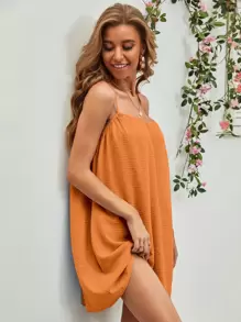 Solid Cami Dress - Orange - View 1