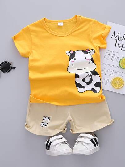 تي شيرت وشورت صور رسوم كارتون للولد الصغار