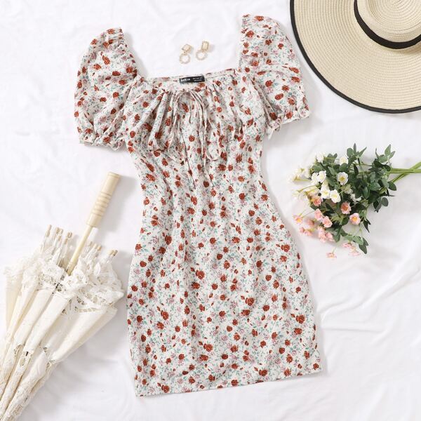 

Ditsy Floral Ruched Bust Dress, Multicolor