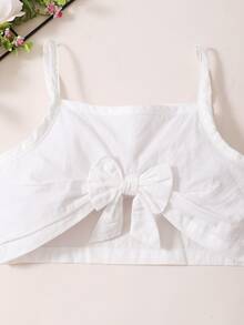 小女童蝴蝶結吊帶上衣和葉子短褲 - 彩色 - 查看 3