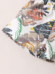 小女童蝴蝶結吊帶上衣和葉子短褲 - 彩色 - 查看 4