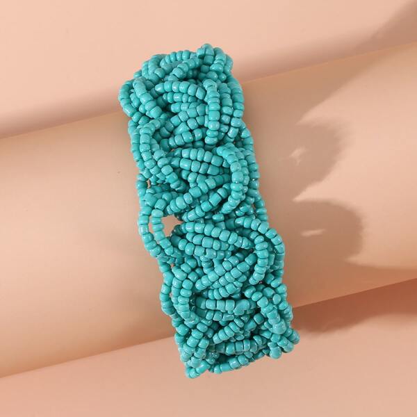 

Bead Decor Bracelet, Blue