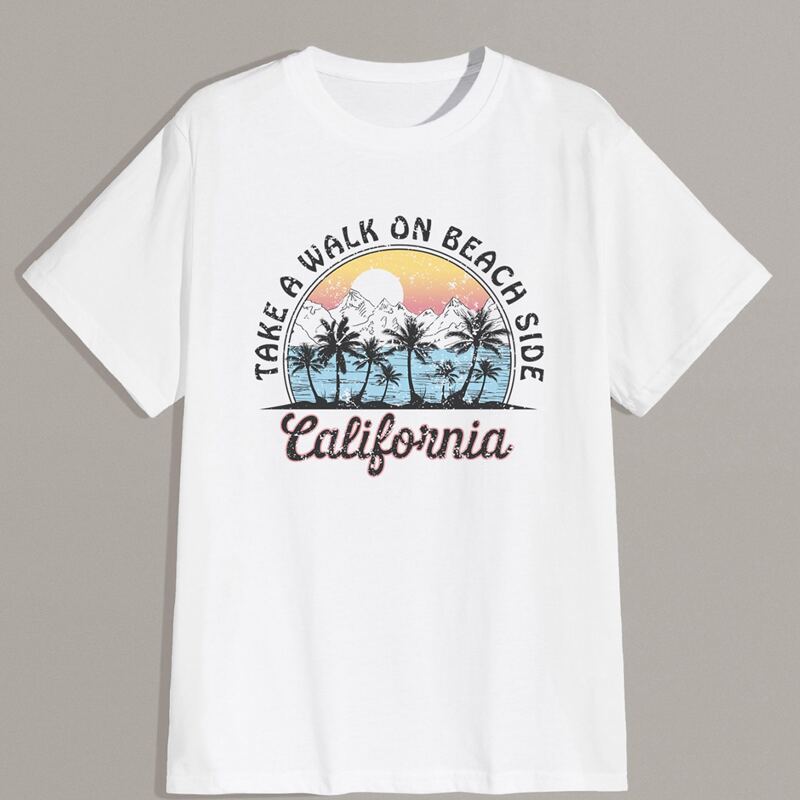 

Guys Letter Tropical Graphic Tee, White
