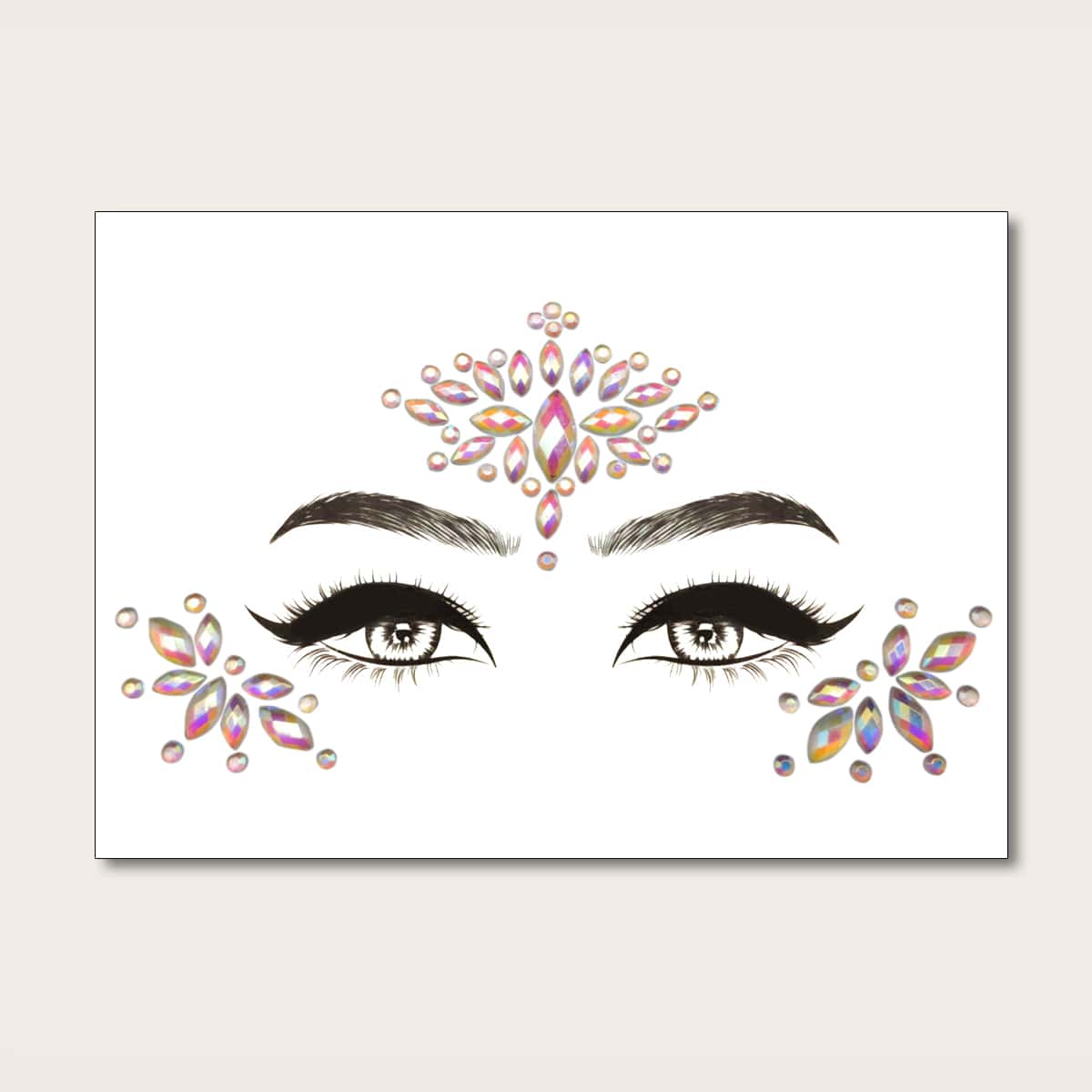 

1sheet Water-drop Shaped Rhinestone Eye Tattoo Sticker, Multicolor