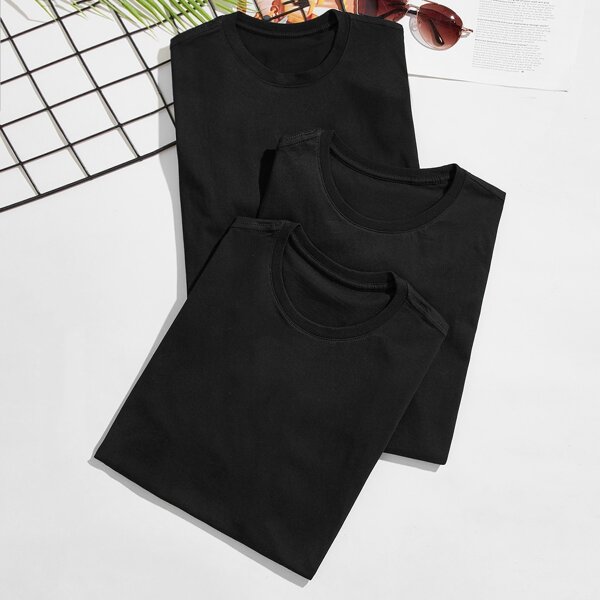 

Men 3pcs Round Neck Tee, Black