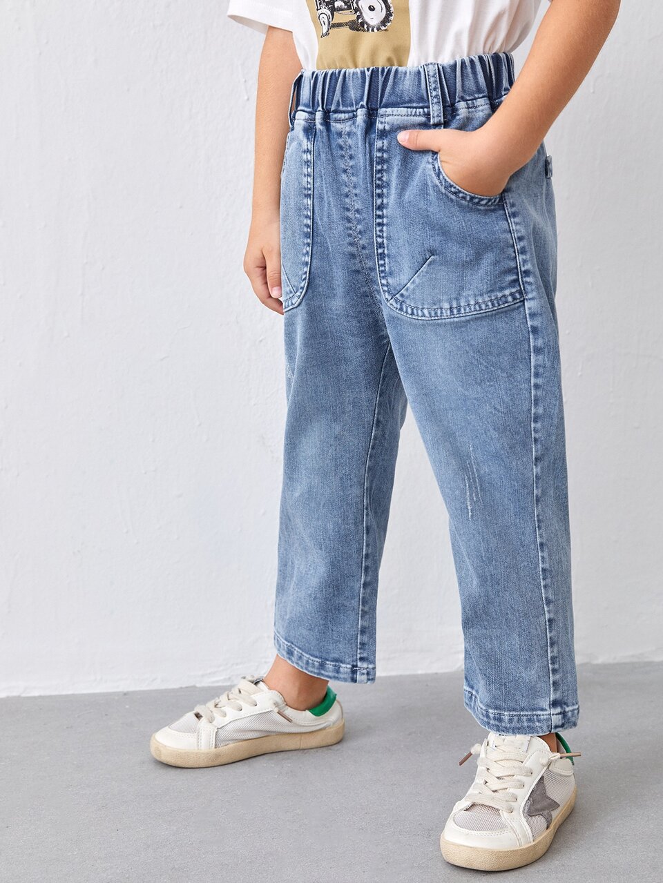 Toddler Boys Ripped Slant Pockets Jeans