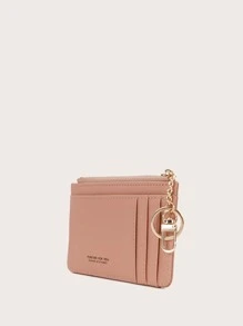 FOREVER FOR YOU Cartera ligera y portátil con llavero, diseño gráfico de letras, para guardar efectivo, tarjetas y monedas. Regalo de cumpleaños, aniversario o Día de San Valentín para mujeres, chicas, estudiantes universitarios y escolares, y trabajadores de oficina. Cartera de mujer de color rosa intenso con llavero, billetera casual, portador de tarjetas de crédito y de identificación. - Rosa - Ver 3