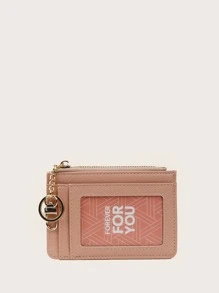 FOREVER FOR YOU Cartera ligera y portátil con llavero, diseño gráfico de letras, para guardar efectivo, tarjetas y monedas. Regalo de cumpleaños, aniversario o Día de San Valentín para mujeres, chicas, estudiantes universitarios y escolares, y trabajadores de oficina. Cartera de mujer de color rosa intenso con llavero, billetera casual, portador de tarjetas de crédito y de identificación. - Rosa - Ver 6