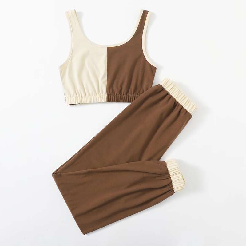 

Two Tone Tank Top & Sweatpants, Multicolor
