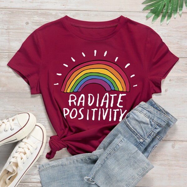 

Letter Graphic Short Sleeve Tee, Burgundy