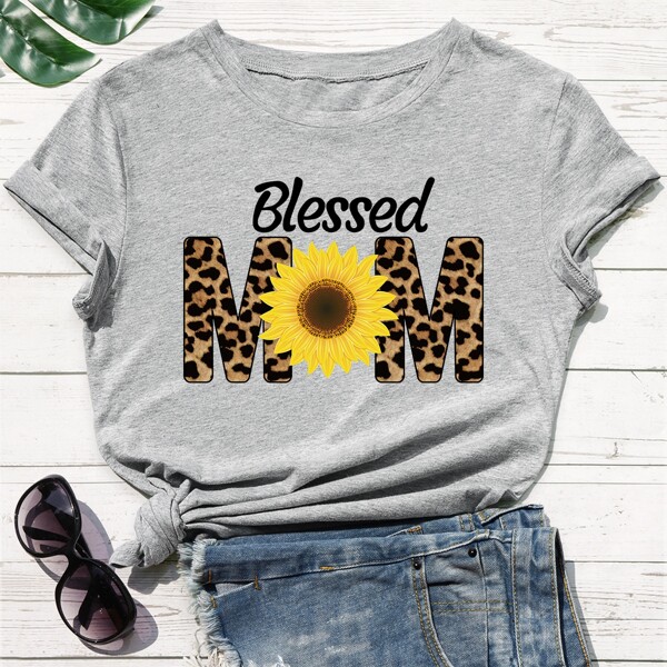 

Sunflower & Letter Graphic Tee, Grey
