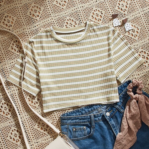 

Striped Crop Tee, Multicolor