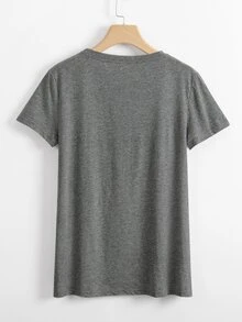 Áo thun Hoa Giải trí - Màu xám đen - Xem 2