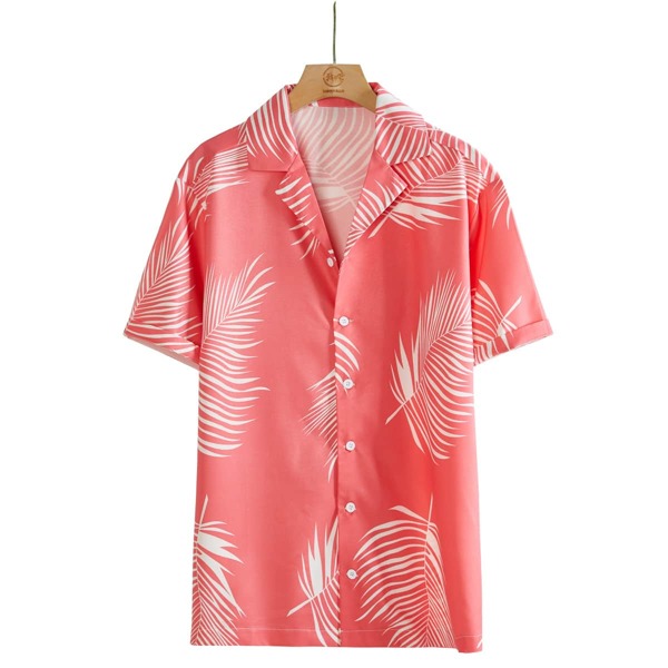 

Men Tropical Print Shirt Without Tee, Red