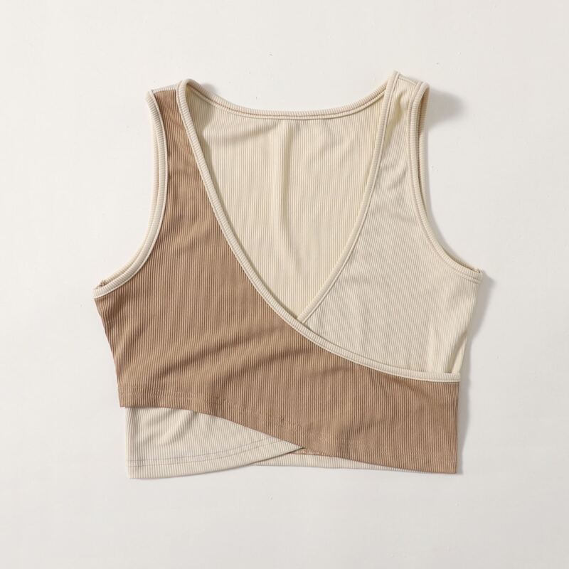 

Two Tone Ribbed Tank Top, Multicolor