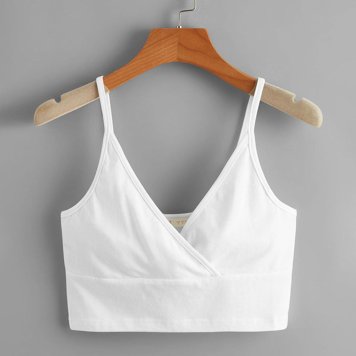 

Solid Wrap Crop Cami, White