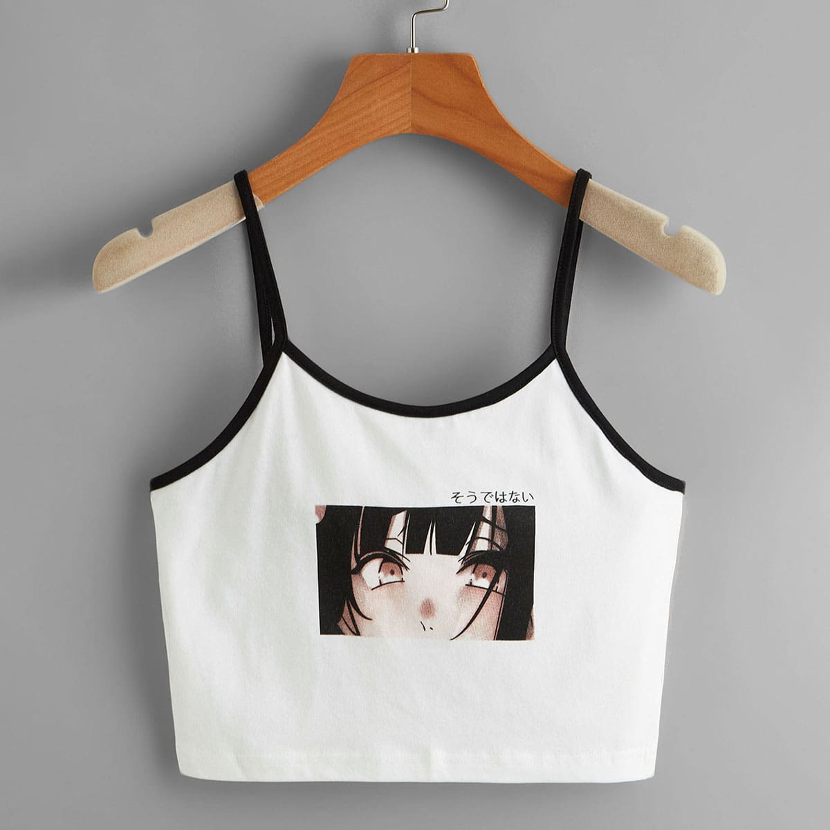 

Figure Graphic Ringer Crop Cami, White