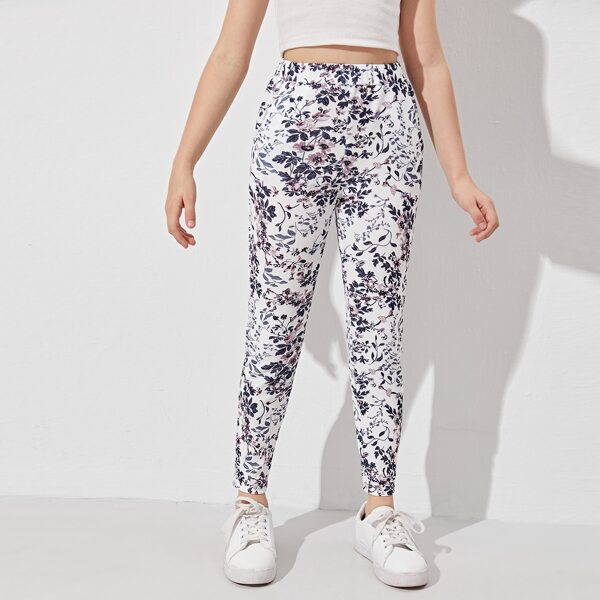 

Girls Floral Print Leggings, Multicolor