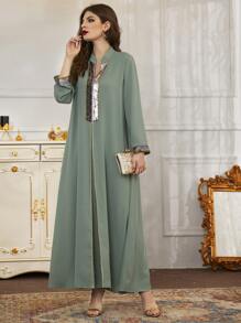 Al Najma 亮片面拼接長款連衣裙 - 綠色 - 查看 4