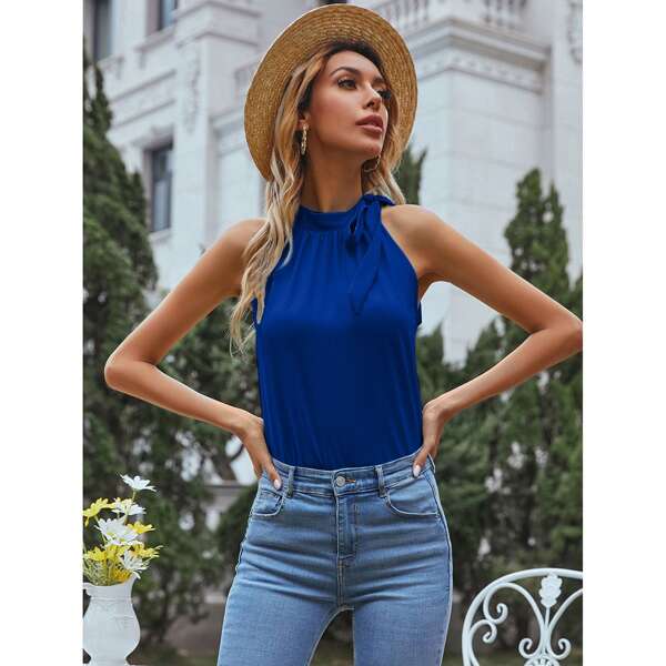 

Knotted Solid Top, Royal blue