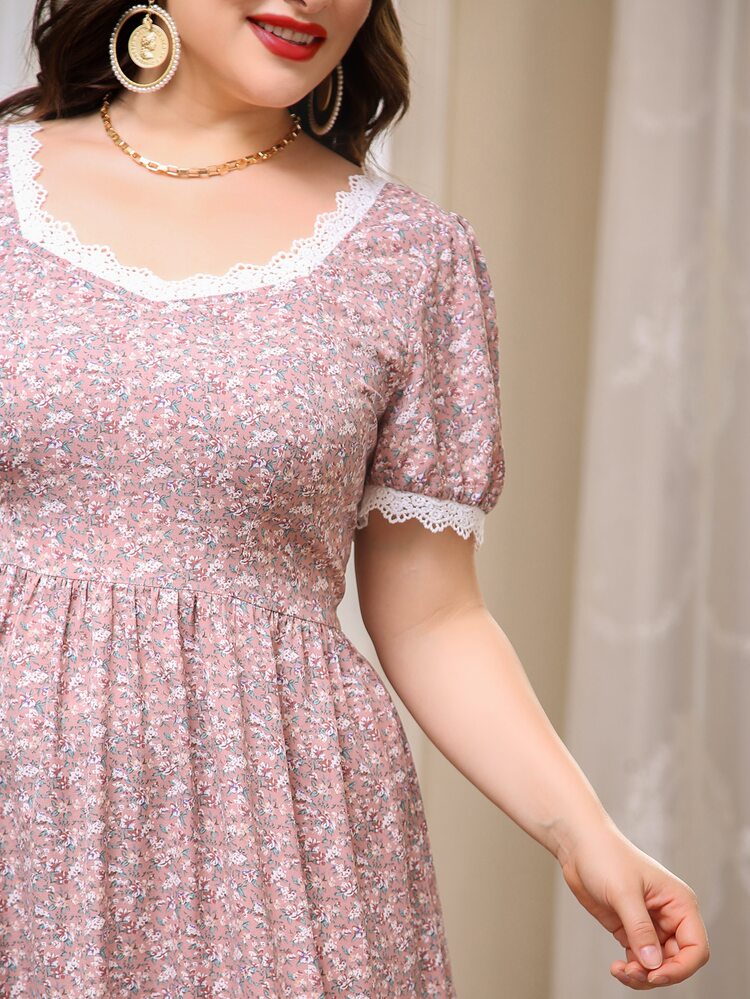 plus ditsy floral lace overlay dress Forever 21 ditsy floral dress fits perfectly