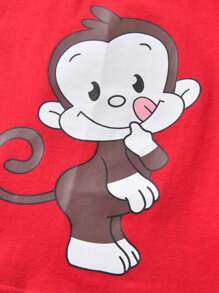 Baby Boy Monkey Print Tee & Track Shorts - Multicolor - View 4