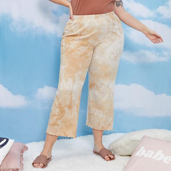 

Plus Lettuce Trim Tie Dye Pants, Multicolor
