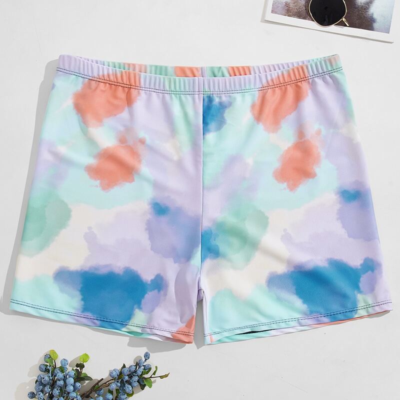 

Guys Colorful Dye Swim Trunks, Multicolor