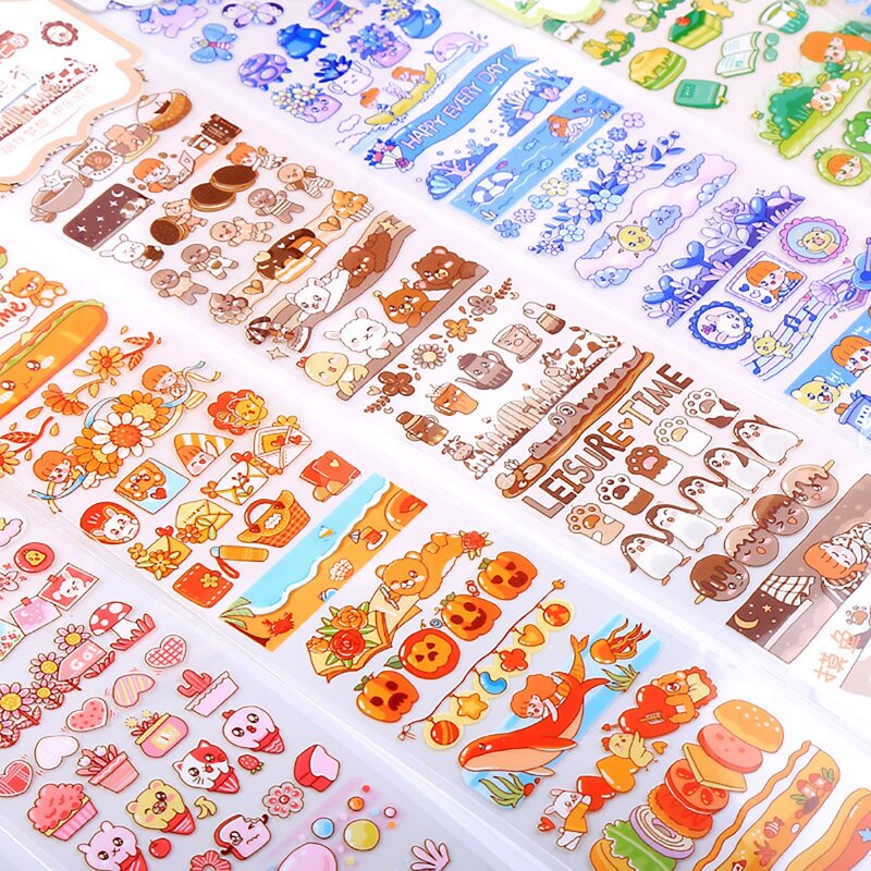 

1sheet Cartoon Graphic Random Sticker, Multicolor