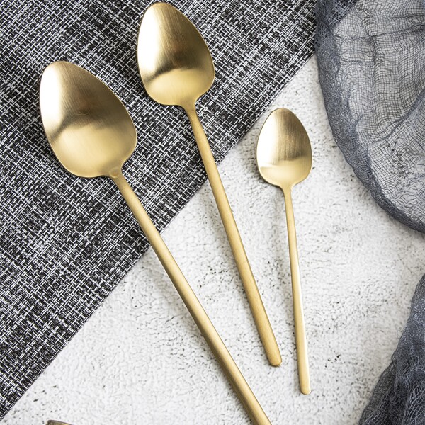 

3pcs Stainless Steel Spoon Set, Gold