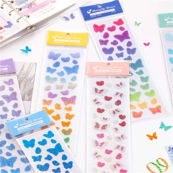 

2sheets Butterfly Pattern Random Sticker, Multicolor
