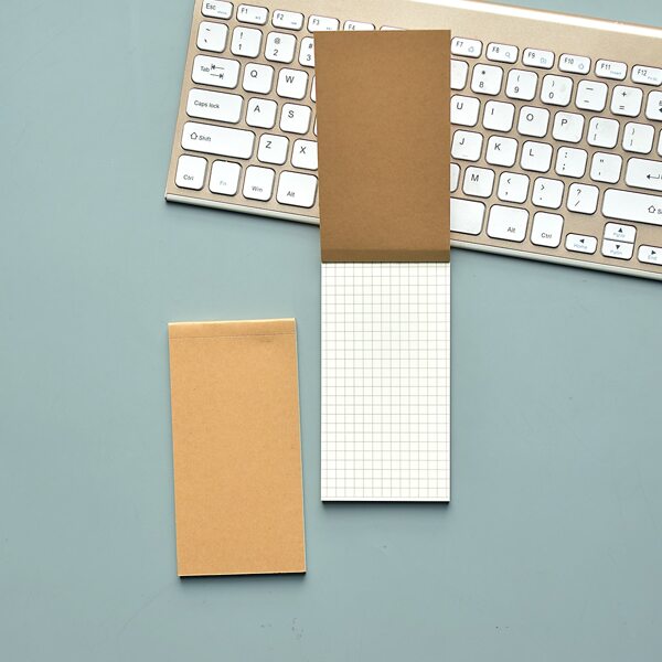 

1pc Kraft Paper Cover Memo Pad, Khaki