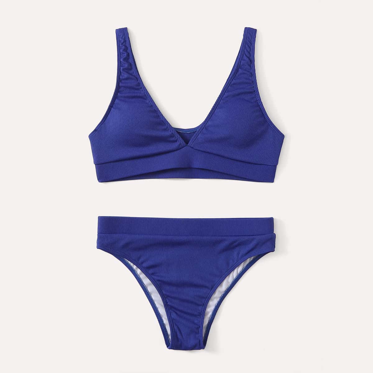 

Solid Rib Bikini Swimsuit, Royal blue