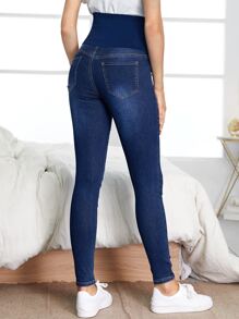 SHEIN Maternity High Waist Ripped Skinny Jeans