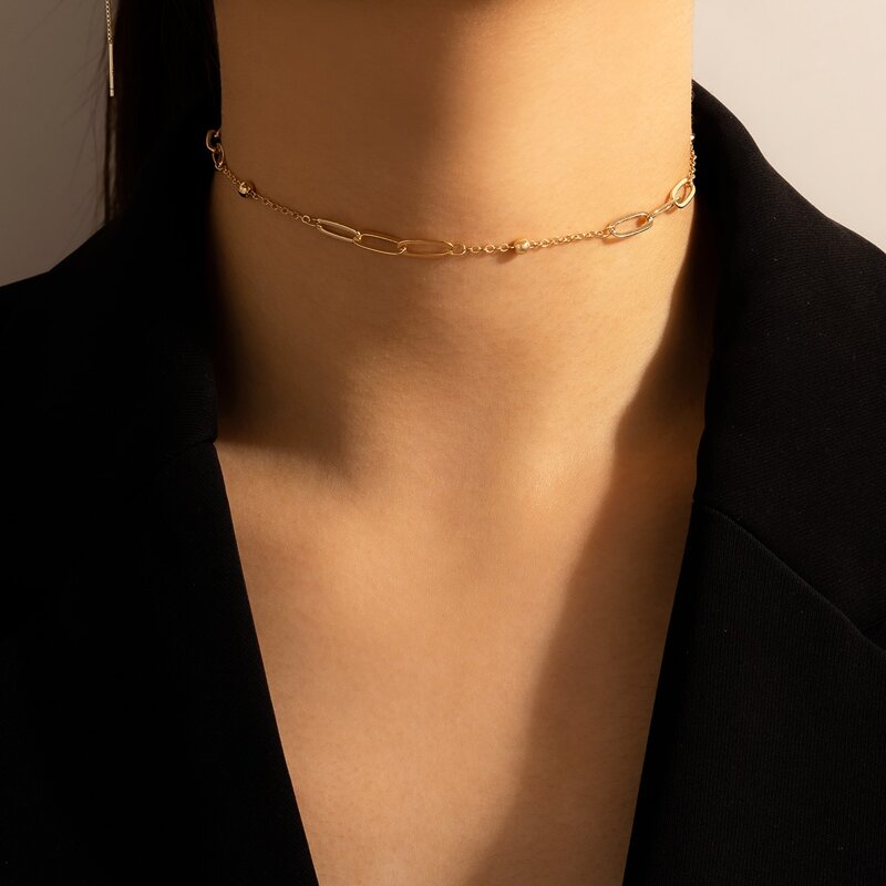 

1pc Chain Choker, Gold