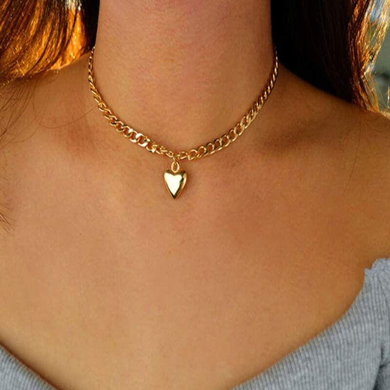 

Heart Chain Necklace, Gold
