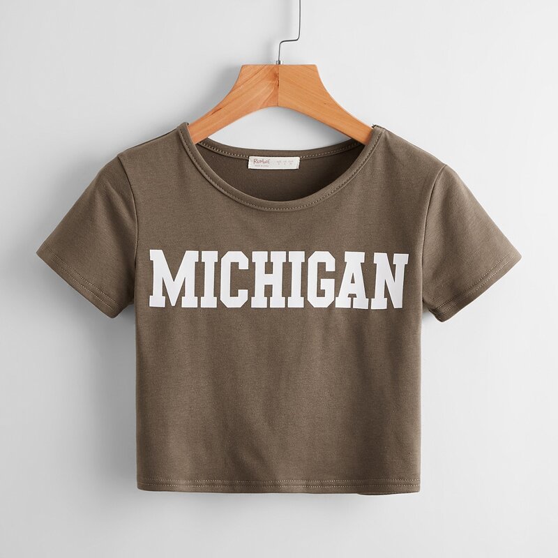 

Letter Crop Tee, Mocha brown