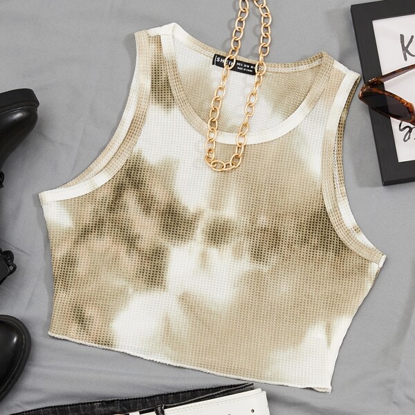 

Tie Dye Waffle Tank Top, Multicolor