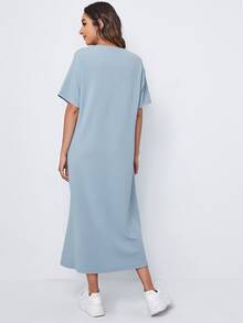 SHEIN Vestido con estampado de dibujos animados - Neblina azul - Ver 2