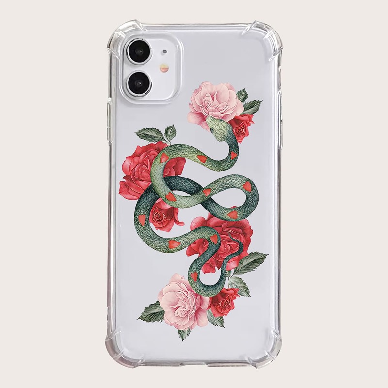 

Snake & Flower Pattern Phone Case, Multicolor