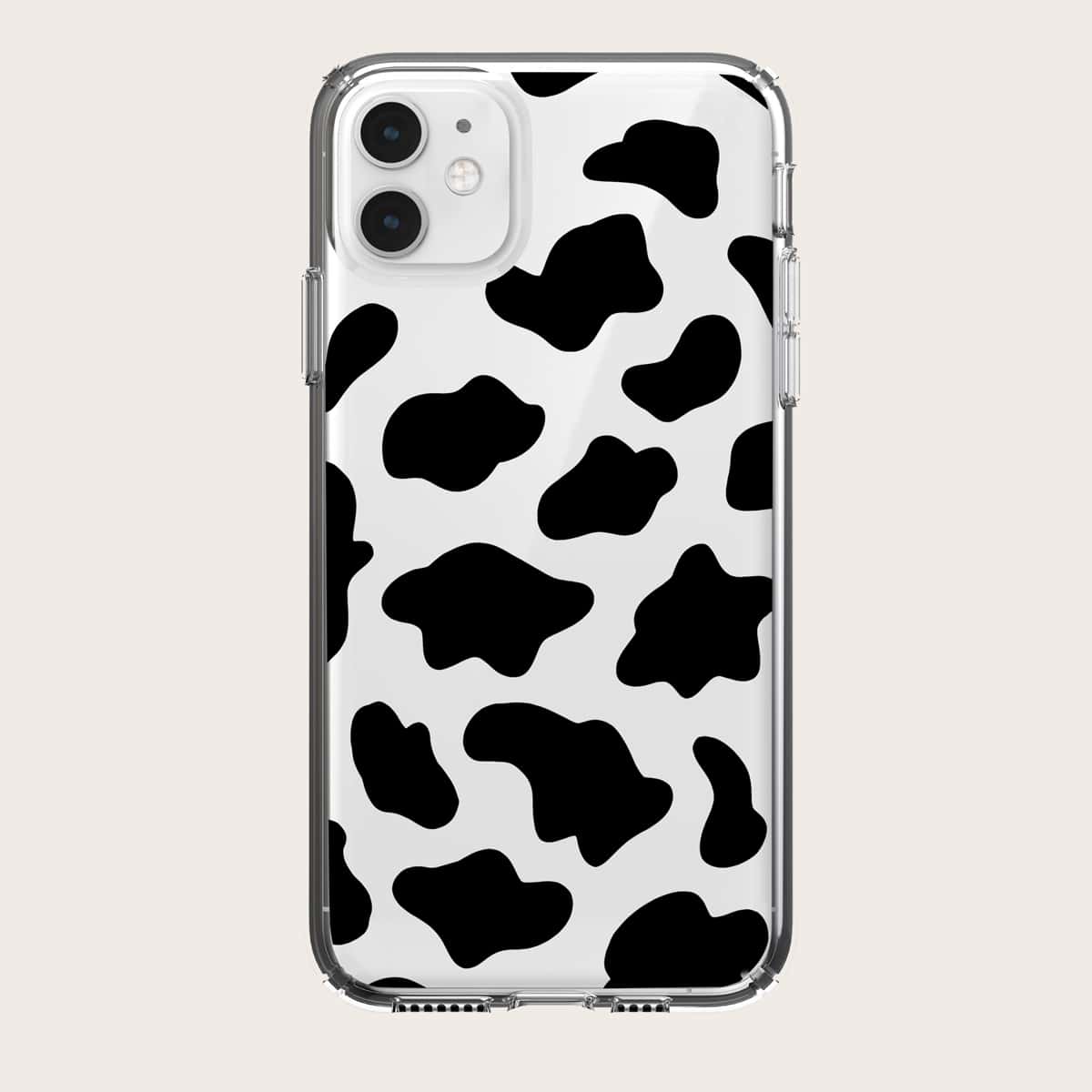 

Cow Print Phone Case, Black and white