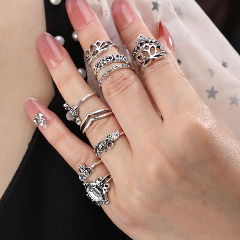 

10pcs Vintage Ring, Silver