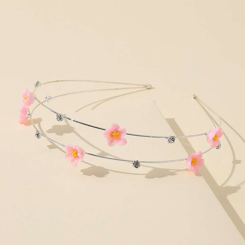 

Flower Decor Hair Hoop, Pink