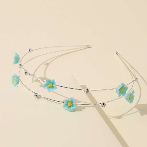 

Flower Decor Hair Hoop, Blue
