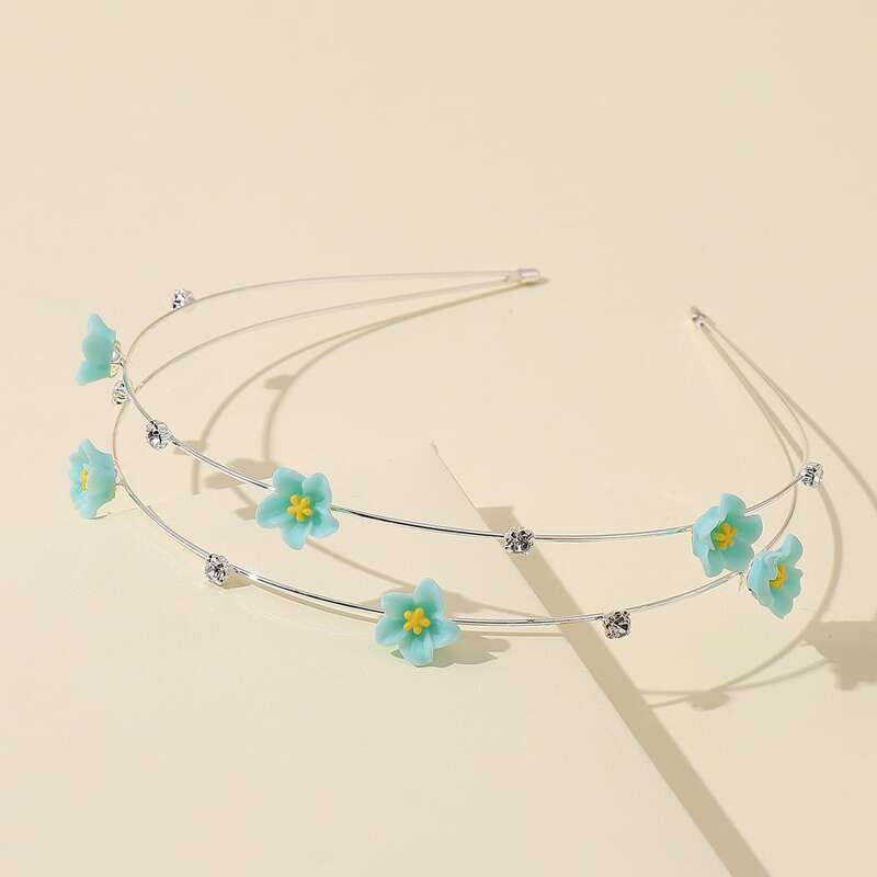 

Flower Decor Hair Hoop, Blue